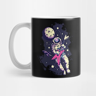 Rockstar Astronaut Playing An Electric Guitar In Space Mug